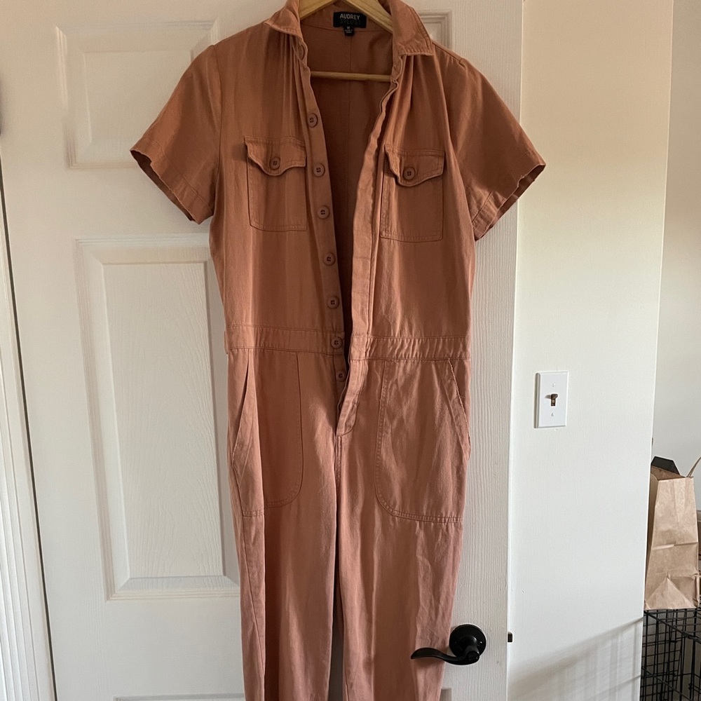 Cute pink utility jumpsuit